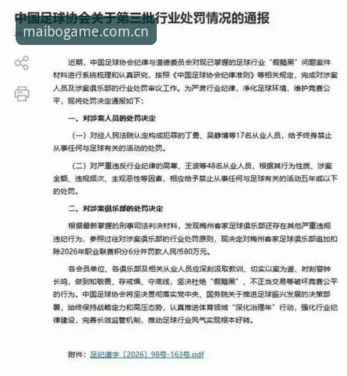 5个关键细节解读足协第三批禁足名单，迈博体育App下载最新版用户必备观赛指南